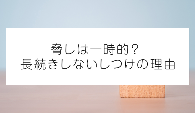 脅しは一時的？ 長続きしないしつけの理由